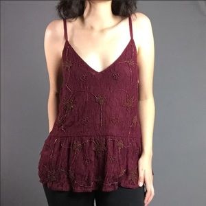 Zara | Embellished Peplum Tank Top